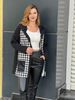 Picture of CURVY GIRL CLASSIC CARDIGAN WITH DOG TOOTH AND HOOD